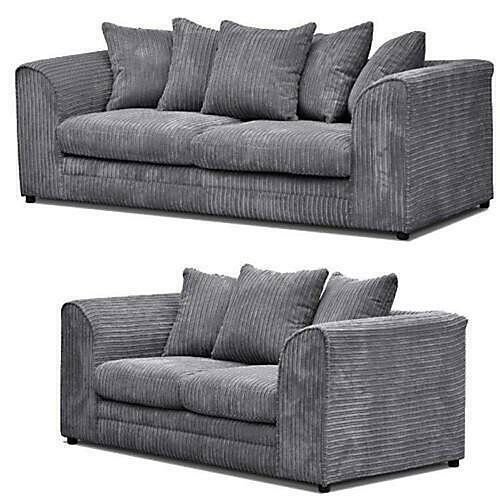Dylan Grey 3+2 Seater Jumbo Cord Sofa