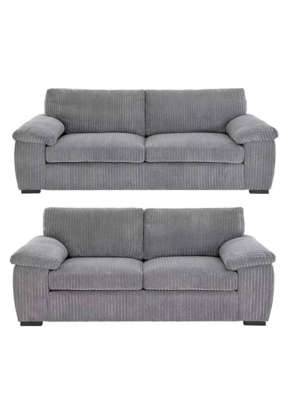 🛋️ Riva Jumbo Cord Sofa Set – Available in Multiple Colours Experience comfort and style with the Riva Jumbo Cord Sofa Collection, designed for modern living spaces. Upholstered in luxurious jumbo cord fabric, this range offers a soft, cozy feel with deep seating and plush cushions — perfect for relaxing with family and friends. ⸻ ✨ Available Sizes: 3 Seater: • Length: 191 cm • Height: 79 cm • Depth: 93 cm 2 Seater: • Length: 164 cm • Height: 79 cm • Depth: 93 cm ⸻ 🎨 Colours Available: A variety of stylish shades (commonly available: Charcoal, Silver, Mink, Black, Stone, and Mocha) ⸻ 🪑 Key Features: • Soft jumbo cord fabric upholstery for ultimate comfort • Deep foam-filled seat cushions and fiber-filled backs • Sturdy wooden frame for long-lasting durability • Modern, cozy design that suits any home décor • Removable cushion covers for easy cleaning