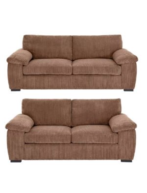 🛋️ Riva Jumbo Cord Sofa Set – Available in Multiple Colours Experience comfort and style with the Riva Jumbo Cord Sofa Collection, designed for modern living spaces. Upholstered in luxurious jumbo cord fabric, this range offers a soft, cozy feel with deep seating and plush cushions — perfect for relaxing with family and friends. ⸻ ✨ Available Sizes: 3 Seater: • Length: 191 cm • Height: 79 cm • Depth: 93 cm 2 Seater: • Length: 164 cm • Height: 79 cm • Depth: 93 cm ⸻ 🎨 Colours Available: A variety of stylish shades (commonly available: Charcoal, Silver, Mink, Black, Stone, and Mocha) ⸻ 🪑 Key Features: • Soft jumbo cord fabric upholstery for ultimate comfort • Deep foam-filled seat cushions and fiber-filled backs • Sturdy wooden frame for long-lasting durability • Modern, cozy design that suits any home décor • Removable cushion covers for easy cleaning