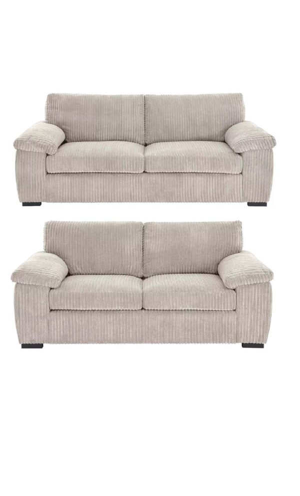 🛋️ Riva Jumbo Cord Sofa Set – Available in Multiple Colours Experience comfort and style with the Riva Jumbo Cord Sofa Collection, designed for modern living spaces. Upholstered in luxurious jumbo cord fabric, this range offers a soft, cozy feel with deep seating and plush cushions — perfect for relaxing with family and friends. ⸻ ✨ Available Sizes: 3 Seater: • Length: 191 cm • Height: 79 cm • Depth: 93 cm 2 Seater: • Length: 164 cm • Height: 79 cm • Depth: 93 cm ⸻ 🎨 Colours Available: A variety of stylish shades (commonly available: Charcoal, Silver, Mink, Black, Stone, and Mocha) ⸻ 🪑 Key Features: • Soft jumbo cord fabric upholstery for ultimate comfort • Deep foam-filled seat cushions and fiber-filled backs • Sturdy wooden frame for long-lasting durability • Modern, cozy design that suits any home décor • Removable cushion covers for easy cleaning