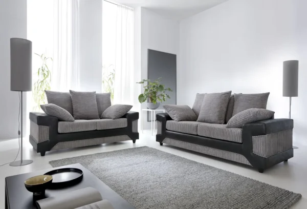 Dino sofa jumbo cord grey black