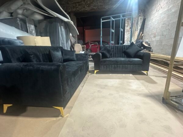 Birmingham plush velvet black 3+2