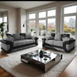 Deno sofa 3+2 jumbo cord grey black
