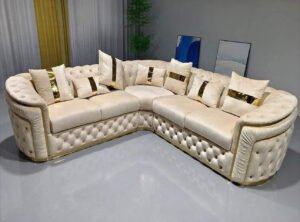 Chesterfield pulsh veivet cream corner sofa sofaa available in different colors