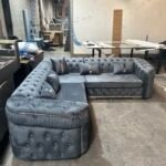 Plush velvet ambassador sofa available in different colors and size