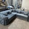 Chesterfield ambassador sofa plush velvet grey